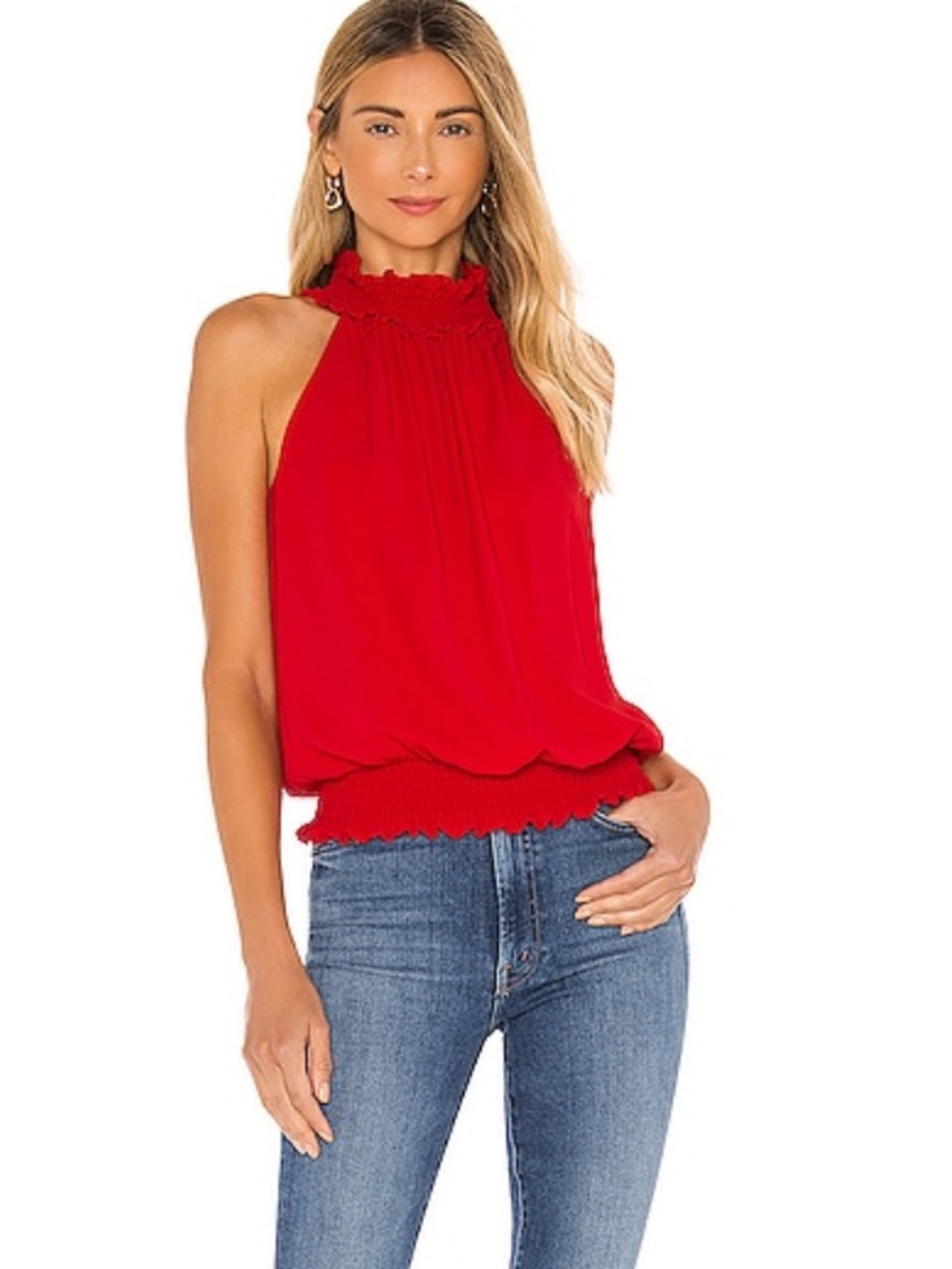 Amanda Uprichard Kimmie top in red small $150